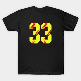 Fastpitch Softball Number 33 #33 Softball Shirt Jersey Uniform Favorite Player Biggest Fan T-Shirt